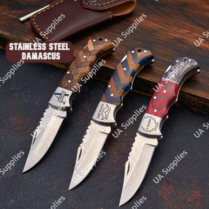 Couteau pliant EDC en acier Damas inoxydable de qualité supérieure - Garantie à vie contre la rouille, personnalisable OEM/ODM, vente en gros, faibles MOQ - Product Image 4