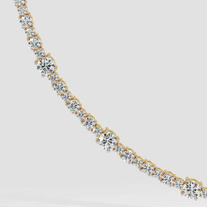 Luxury solitaire tennis lab grown diamond <b>necklace</b> solid yellow gold certified fine jewelry elegant women <b>statement</b> <b>necklace</b> - Product Image 2