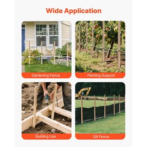 25 Pezzi 48x0.5x0.69 Picchetti da Giardino in Legno di Abete con Punta Affilata per Supporto Piante, Rilevamento e Livellamento, Gestione del Terreno Agricolo - Product Image 3