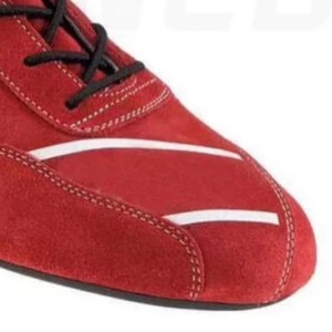 Bottes moto rouges en cuir véritable avec semelle extérieure en caoutchouc, fermeture auto-agrippante, style sportif, respirantes, légères, pour karting et usage général - Product Image 6
