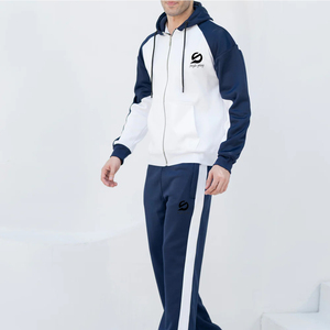 Survêtements surdimensionnés pour hommes en coton 100% avec fermeture éclair, couleur personnalisée, logo personnalisé imprimé, streetwear de haute qualité - Product Image 1