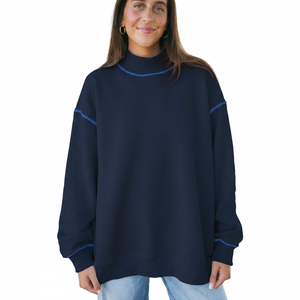 Sudadera Moderna con Capucha y Cuello Alto Elevado, Corte Holgado para Invierno, Diseño ODM - Estilo Limpio y Contemporáneo - Product Image 4