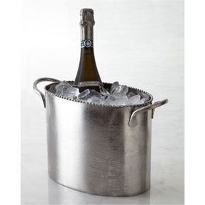 Seau à glace ovale en acier inoxydable avec double poignée pour bars, restaurants, hôtels, événements et refroidisseur de boissons – Vente en gros - Product Image 1
