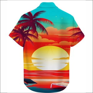 เสื้อชายหาดพาราไดซ์ลายกราฟิกทรอปิคอล เนื้อผ้านุ่ม ระบายอากาศได้ดี ผลิตจากโพลีเอสเตอร์ เหมาะสำหรับฤดูร้อน ท่องเที่ยวพักผ่อน สวมใส่สบายๆ  รับผลิตเสื้อผ้าตามสั่ง - Product Image 3