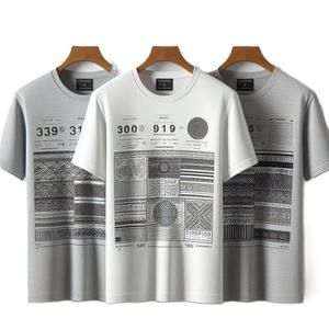 Camisetas de algodón de punto informales para hombre de 160-220 gramos, logotipos y eslóganes inteligentes personalizados, marca impresa en Jersey liso, en blanco - Product Image 6