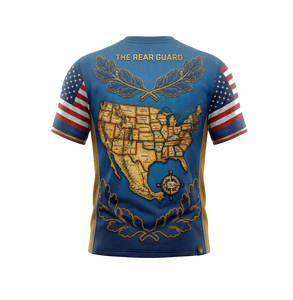 เสื้อยืดคอกลมแขนสั้นพิมพ์ลายแผนที่ด้วยเทคนิคซับลิเมชั่นคุณภาพสูง เนื้อผ้านุ่ม ระบายอากาศได้ดี ผลิตจากโพลีเอสเตอร์ เหมาะสำหรับงานออกแบบตามสั่ง - Product Image 3