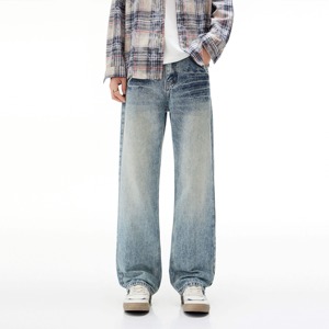 High Quality Men's Jeans Loose Fit <b>Pants</b> Denim Jean Straight Leg Baggy <b>Pants</b> Men Wide Leg Acid Wash Baggy Denim Jean <b>Pants</b> Men - Product Image 5