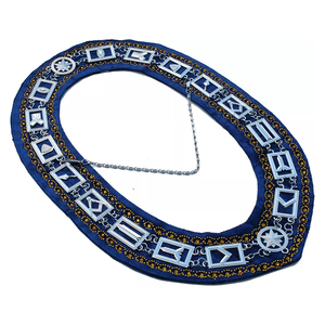 Collar Masónico de 32 Grados del Rito Escocés con Cadena Dorada, Collar de Cadena de Tela de Alta Calidad con Reverso Negro y Cierre Metálico Rápido - Product Image 3