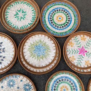 HOT SELLING Rattan Tray Mother Of Pearl For Dining Table Display And <b>Remote</b> <b>Control</b> <b>Storage</b> Elegant Design - Product Image 5