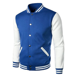 Veste Letterman pour homme, style universitaire décontracté, veste bomber boutonnée, veste de baseball pour homme, mélange de coton, classique - Product Image 2