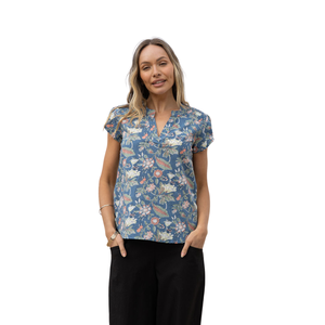 Camisa estampada para mujer, elegante blusa con botones y estampado moderno y a la moda. - Product Image 3