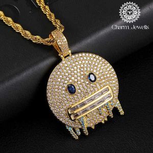 จี้ Charm_Jewells เงินแท้ 925 ชุบทอง ประดับโมอิสซาไนต์ทรงกลม ดีไซน์การ์ตูน สไตล์ฮิปฮอป สำหรับทุกเพศ ใส่ได้ทุกวัน รับรองโดย IGI เหมาะสำหรับเป็นของขวัญ - Product Image 4