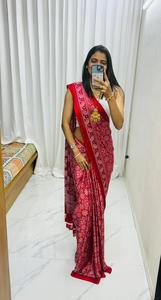 New Soft Gajji Silk Modern Quick Dry <b>Saree</b> and Ajrakh Gajji Bandhej Designer Fancy <b>Saree</b> <b>Blouse</b> Party Wear Wholesale - Product Image 4