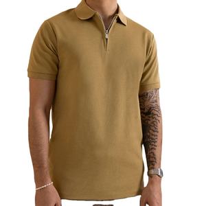 เสื้อโปโลชาย คุณภาพพรีเมียม ผ้าฝ้าย 100% เสื้อโปโลชายแบบมีซิป เสื้อโปโลชายรับทำโลโก้ บริการ OEM เสื้อโปโลชายระบายอากาศได้ดี - Product Image 4