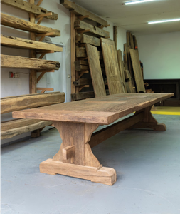 Mesa de Comedor de Madera Hecha a Mano, Estilo Rústico, con Madera de Mango Reciclada, para el Comedor - Product Image 4