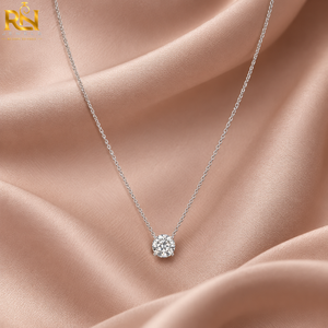 Vintage Round <b>Old</b> Mine Diamond Pendant <b>Necklace</b> Solitaire Chain Solid Gold 9K 14K 18K <b>Fine</b> <b>Jewelry</b> | Classic Luxury <b>Jewelry</b> Gift - Product Image 2