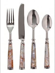 Ensemble de couverts en acier inoxydable faits à la main avec manche en résine, parfait pour les dîners élégants à la maison et les mariages - Product Image 1