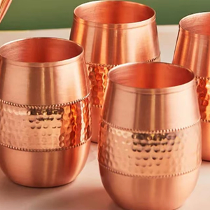 Verres en cuivre, gobelets en métal durables pour l'eau, les jus, les cocktails, réutilisables, écologiques, pour la cuisine, la salle à manger, les boissons. - Product Image 1