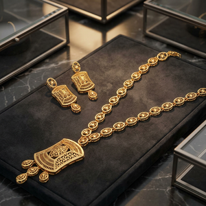 Collares de Latón al por Mayor, Chapados en Oro de 14K, 18K y 24K, Estilo Dubái, Juego de Joyería Turca, Diseño Turco, Juego de Joyería Tradicional - Product Image 3