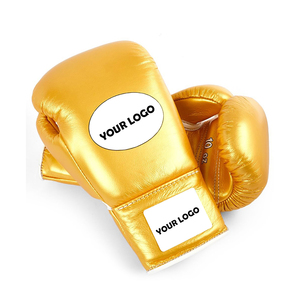 Guantes de Boxeo Profesionales de Primera Calidad con Cordones en Color Dorado, Personalizados con Logotipo, de Cuero Vacuno, para Entrenamiento y Combate - Product Image 5