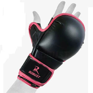 Gants de MMA en cuir avec fermeture auto-agrippante antidérapante et adhérence renforcée, couleurs personnalisables pour la pratique du fitness et des arts martiaux - Product Image 3