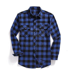 Chemise en flanelle pour homme 100% coton, manches longues, décontractée, boutonnée, pour l'été - Product Image 2