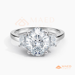Moissanite Three <b>Stone</b> Ring for Women Silver Tone Engagement Anniversary Jewelry Elegant Daily Wear Style - Product Image 5