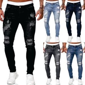 Lightweight Smart Casual Plaid Straight Fit Plus Size Unisex Jeans with Zipper Fly 100% Cotton - Product Image 5