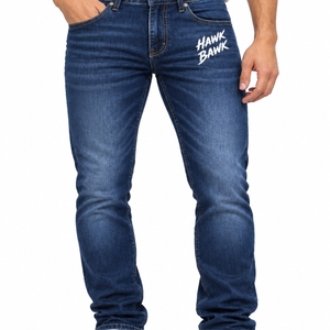 Jeans de Mezclilla Elásticos para Hombre, Corte Moderno, Bolsillos Clásicos, Costuras Resistentes, Estilo Casual de Otoño - Product Image 1