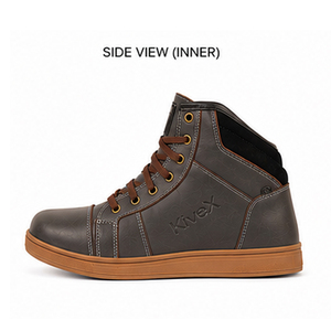 Botas de Motocicleta de Cuero Genuino para Hombre, Botas de Carreras de Caña Alta con Cordones, Personalizadas OEM, para Primavera, Verano, Otoño e Invierno, Kivex Sports - Product Image 5