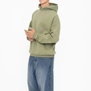 Sweat à capuche oversize 100 % coton en tissu français, brodé, uni, style streetwear pour hommes et femmes, hiver, thermique, imprimé sérigraphié - Product Image 5