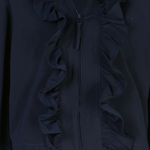 Chaqueta Cortavientos Impermeable Azul Marino con Volantes para Ceremonia de Apertura, con Capucha, de Nailon, Cremallera Frontal, Puños Elásticos, Tallas Grandes - Product Image 6