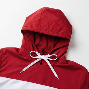 Chaqueta Cortavientos Ligera y Transpirable con Capucha, Bordado Personalizado Urban Storm Rojo y Blanco, Chaqueta Impermeable de Nailon con Contraste - Product Image 4