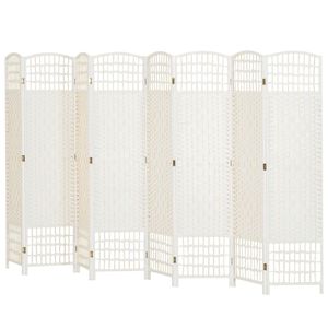 White 8-<b>Folding</b> Privacy <b>Screen</b> Bedroom Divider - Product Image 5