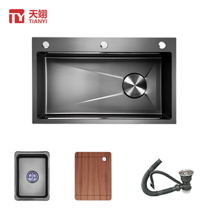 Lavello da <span class=keywords><strong>Cucina</strong></span> Nano a Vasca Singola Ispessita in Acciaio Inox 304 di Alta Qualità, Realizzato a Mano con Design Moderno e Multifunzionale - Product Image 1