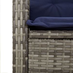 Juego de Comedor de Patio de 5 Piezas en Poliratán Gris con Cojines, Elegantes Conjuntos de Jardín - Product Image 6