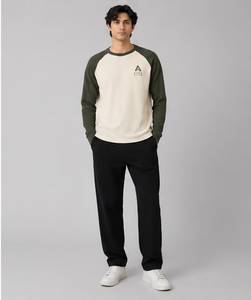 Custom Men's <b>Waffle</b> Knit Raglan Long Sleeve <b>Shirt</b> Premium Cotton Thermal Casual Tee - Product Image 6