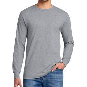 T-shirt en coton à manches longues, streetwear pour homme, respirant, décontracté, coupe ample, fabricant OEM - Product Image 4