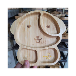 Assiette pour enfant en bambou naturel, écologique, assiette d'alimentation pour bébé, vaisselle pour enfants sûre, pour la vente en gros - Product Image 3