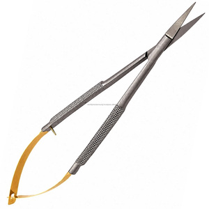 Microtijeras Castroviejo Rectas, Instrumento Quirúrgico Oftálmico y Dental de Acero Inoxidable, Herramienta Manual de Precisión para Microcirugía - Product Image 1