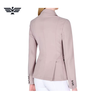Chaqueta de equitación para mujer, personalizable en colores, manga larga, cintura media, con cremallera, bolsillos, cierre de botones, color sólido, tejido de spandex/poliéster