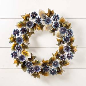 Guirnalda Metálica Decorativa de Aciano y Achicoria, Adorno Floral para Pared, Decoración Botánica para el Hogar, Estilo Europeo - Product Image 1