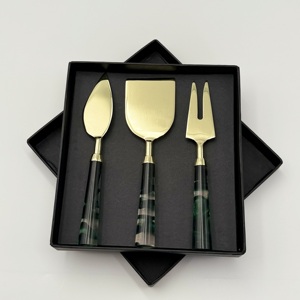 Amazing <b>Cheese</b> Slicer Round Resin Handle with Gold Plated Finish <b>Cheese</b> <b>Set</b> Stainless Steel for <b>Cheese</b> Pizza Slicer & Spreader - Product Image 1