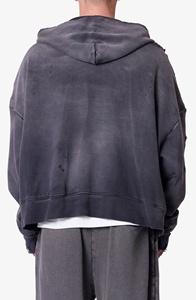เสื้อฮู้ดซิปแบบสั่งทำขายส่งสำหรับผู้ชาย ทรงโอเวอร์ไซส์ ผ้าฝ้ายลำลอง - Product Image 4