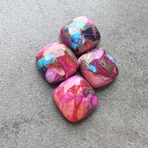 Auténtica Turquesa Rosa Espinosa Calibrada en Forma de Cojín para Joyería, Todos los Tamaños Disponibles al por Mayor - Product Image 1