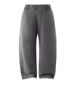 Vintage Street Wax Printing Acid Washed Wide Leg <b>Sweatpants</b> Pure Cotton Worn Out Curved Knife Joggers Pants Men <b>Oversized</b> - Product Image 5