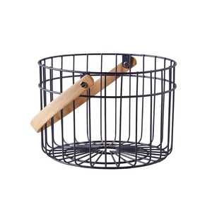 Tall Cylindrical Black Metal Wire Storage <b>Basket</b> Minimalist Iron <b>Mesh</b> Umbrella Stand Laundry Hamper for Entryway Home Office - Product Image 2
