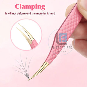 Pince à épiler pour extensions de cils en acier inoxydable, faite à la main, prix bas, haute qualité, réutilisable, durable, longueur 10 mm - Product Image 3