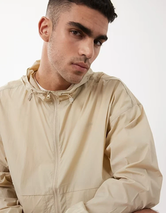 Men's Hooded Windbreaker <b>Jacket</b> Solid Color Pullover Casual Outdoor Wear Spring Polyester Material - Product Image 4