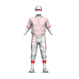 Maillot de baseball de haute qualité avec logo brodé rayé personnalisé en twill - Product Image 1